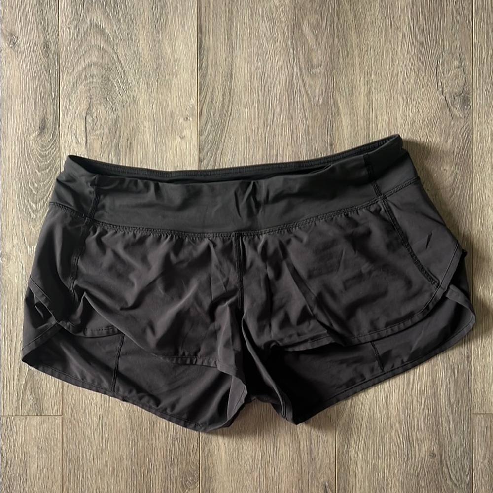 Lululemon Athletica Black Speed Shorts Lightweight Performance - size 8